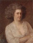 Portrait of a lady,half-length,seated,wearing a white dress unknow artist